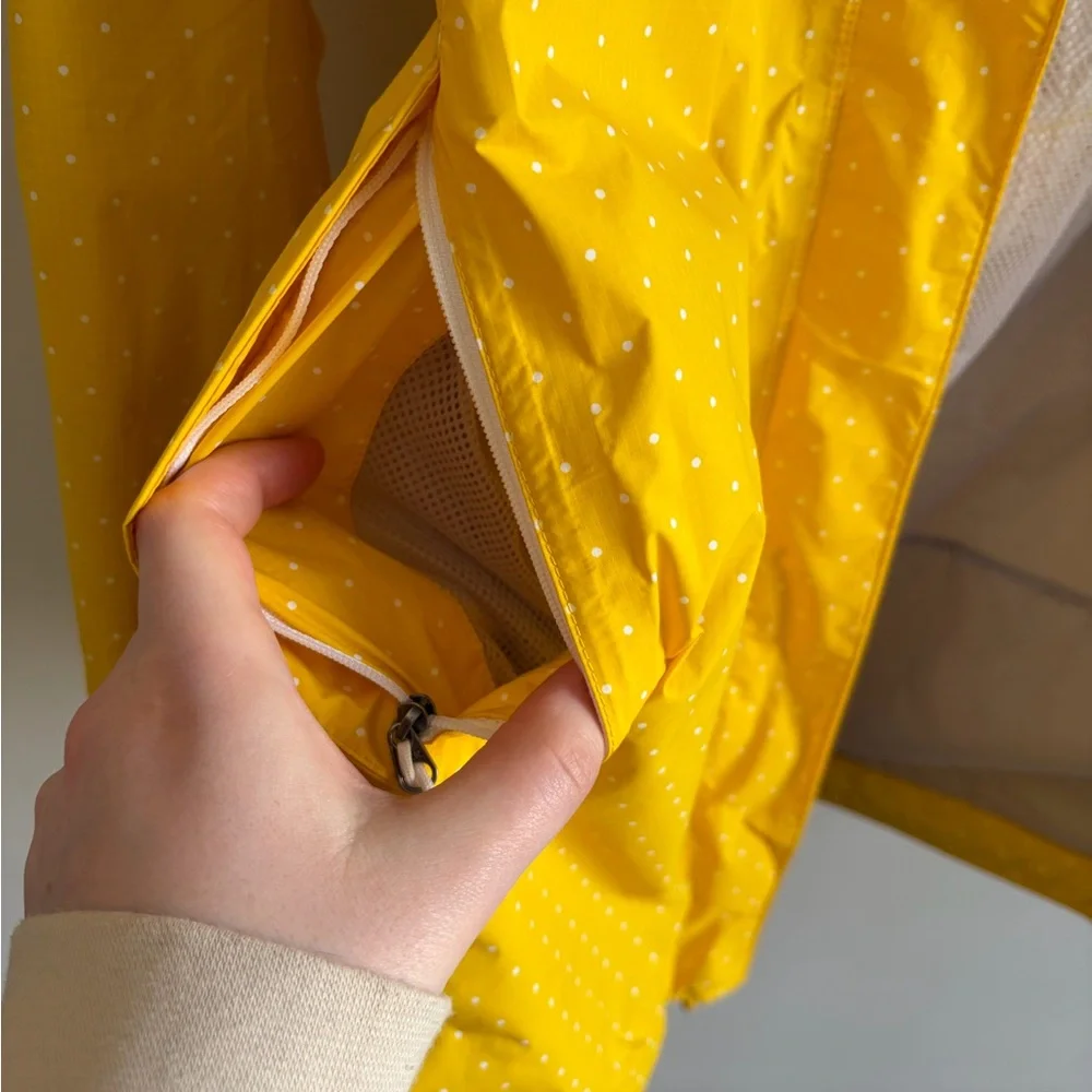 The North Face Resolve Parka Yellow Polka-dot Dry Vent Rain Jacket (M) Hooded - Picture 5 of 16